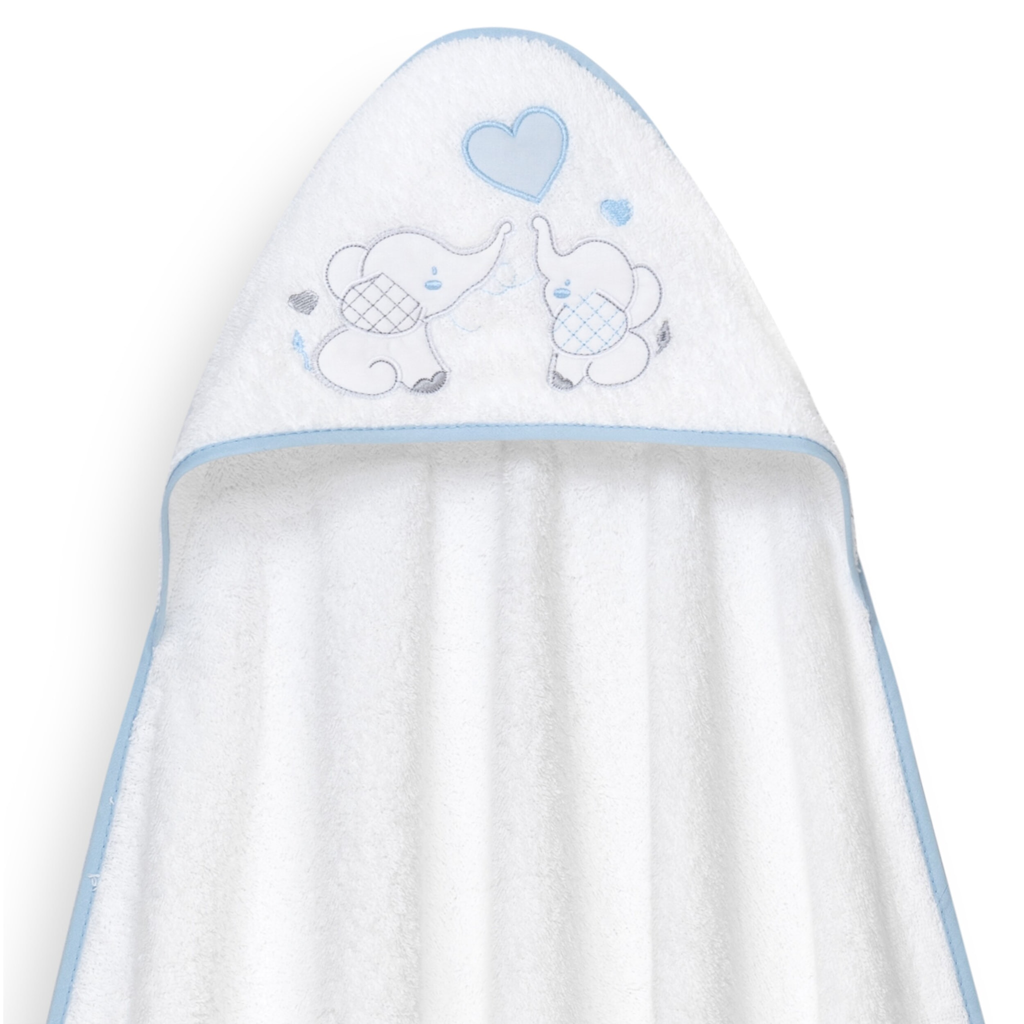 Capa Baño 1X1 Mod Parejita Elefante+Gorro Bco/Azul