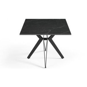 Table basse en céramique 120x60cm marbre noir pieds métal - UNIK