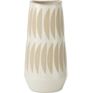 J-Line vase Kai - céramique - beige/blanc - large - 40 cm de hauteur