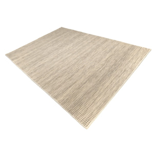QUENTIN - Tapis rect. 200x290cm en laine tissée couleur blanc et kaki