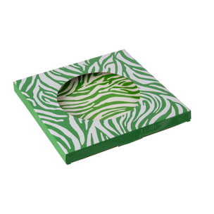 J-Line Assiette à Dessert Léopard + Zèbre - porcelaine - vert/blanc - small - set de 2