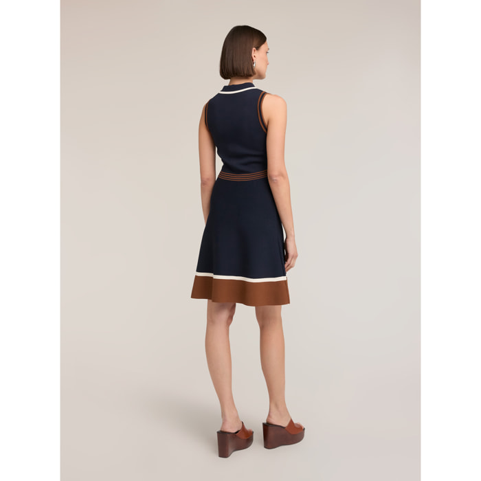 Motivi - Vestito linea ad A con colletto polo - Blu