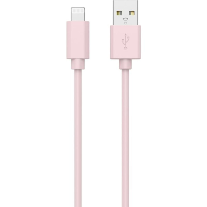 Câble de charge ESSENTIELB USB-A 1M vers lightning rose