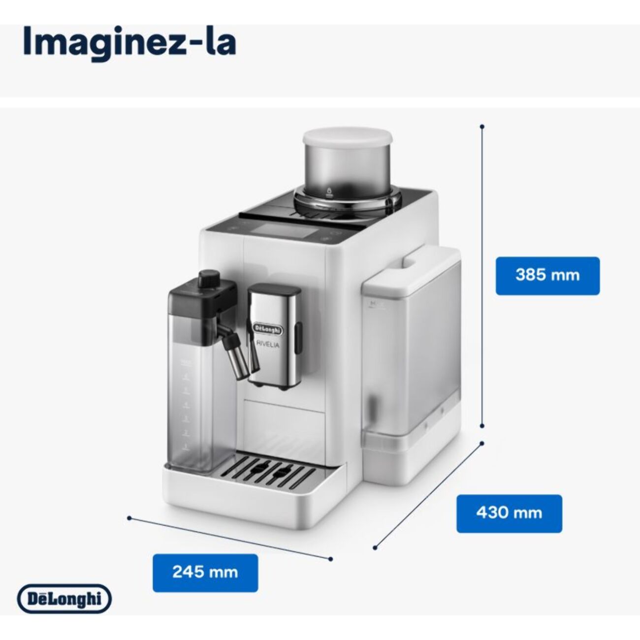 Expresso Broyeur DELONGHI FEB4455.W Rivelia Latte Blanche