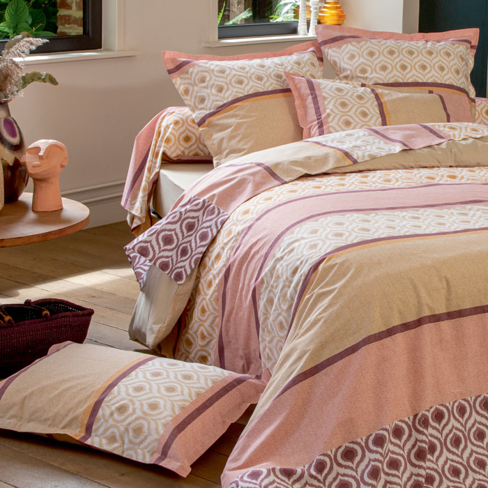 Taie d’oreiller coton ethnique - Rose