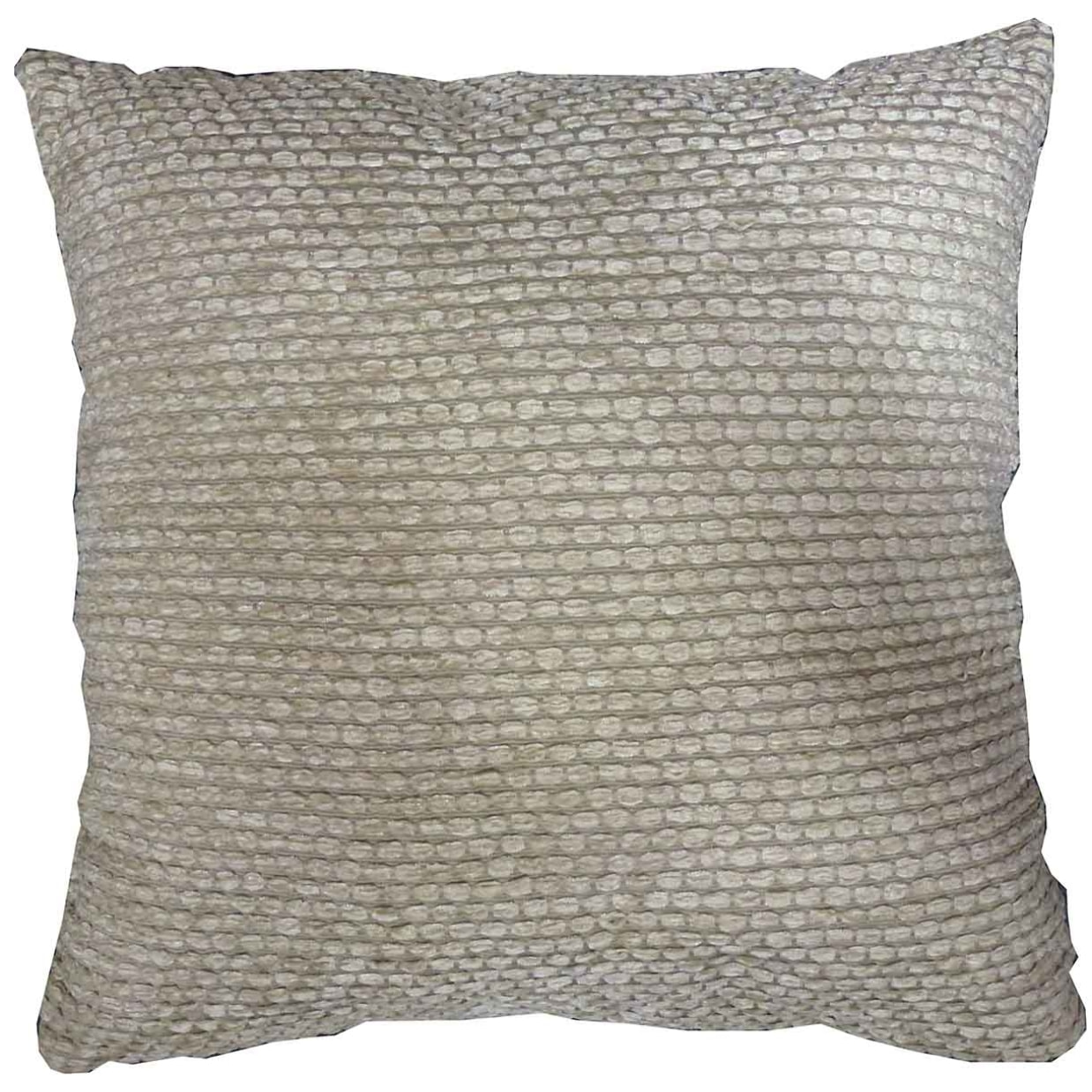 Coussin  -  - Effet Chenille - Beige