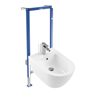 Pack bidet suspendu VILLEROY & BOCH Subway 2.0 + Bâti-support sol et mur Vi-connect