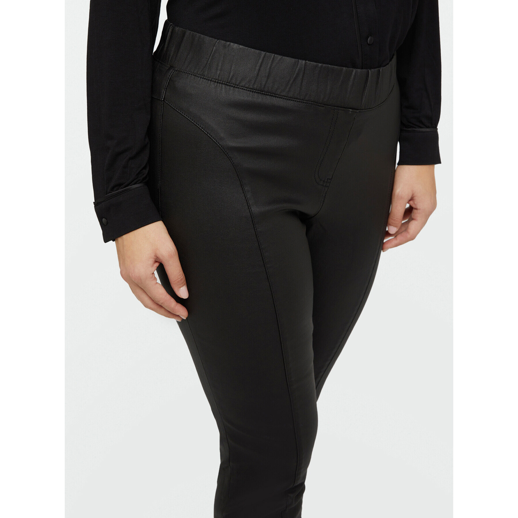 Fiorella Rubino - Jeggings de tejido revestido - Negro