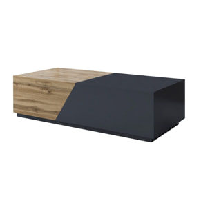 Pitt - table basse - 124 cm - style industriel - Bois / Gris