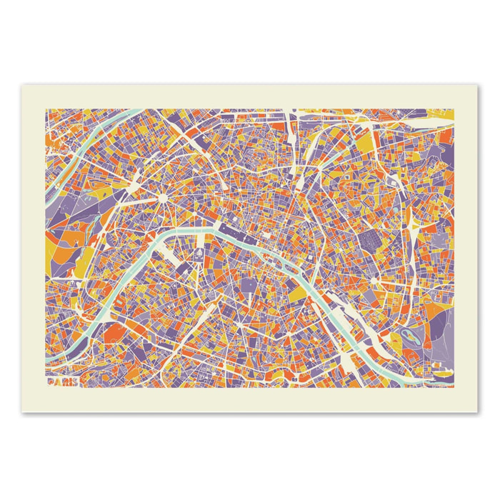 Affiche - Paris Rainbow map - Muzungu