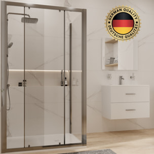 Pack : Porte coulissante 120cm + Paroi latérale 90cm + Receveur 120x90cm Blanc (Huppe2-12090WH)