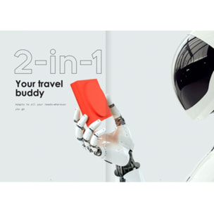 Chargeur CASYX sans fil 2en1 fast charge Qi2 USBC rouge