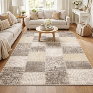 Tapis salon et chambre tissé motif géométrique VIGA