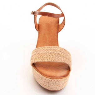 Sandalias de Cuña - Beige - Altura: 9 cm