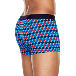 Boxer optic square trunk - Happy Socks azul