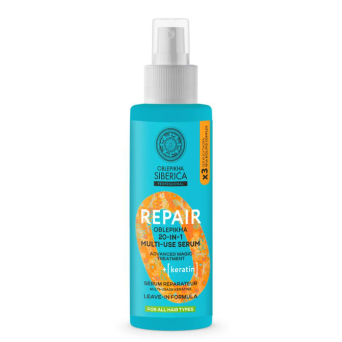 Oblepikha_O Repair - Sérum 20-en-1 Kératine à l'argousier Cheveux Secs et Abimés 200ml
