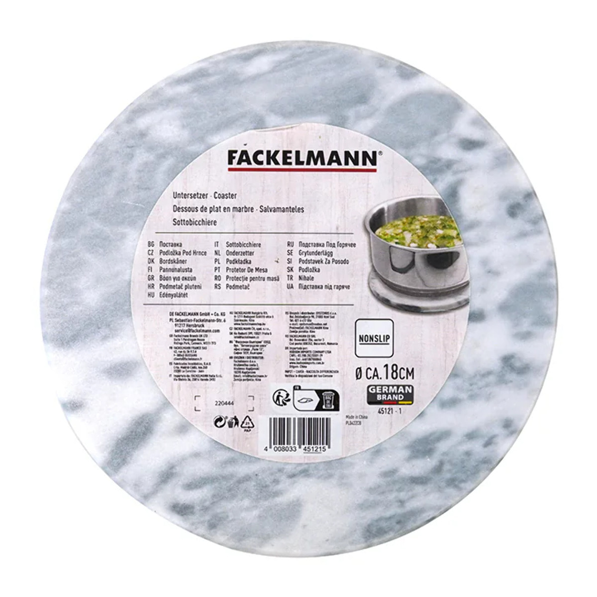 Dessous de plat en marbre rond de 18 cm Fackelmann Basic