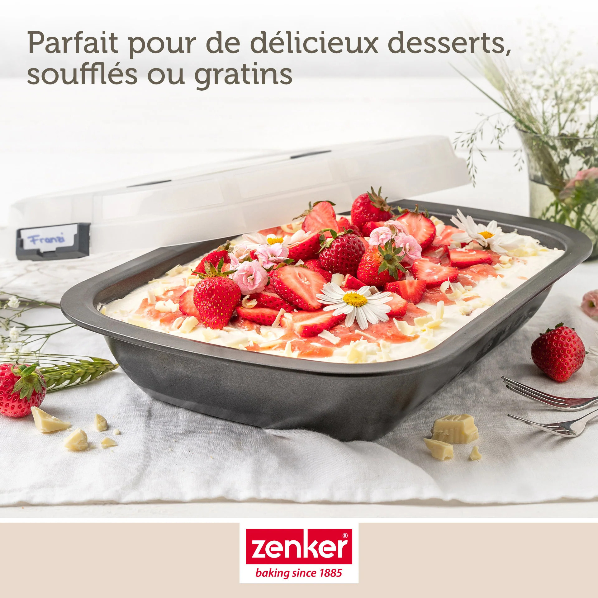 Lot de 2 moules à gâteaux rectangulaires 34/24,5 cm en acier Zenker Bake Click and Go