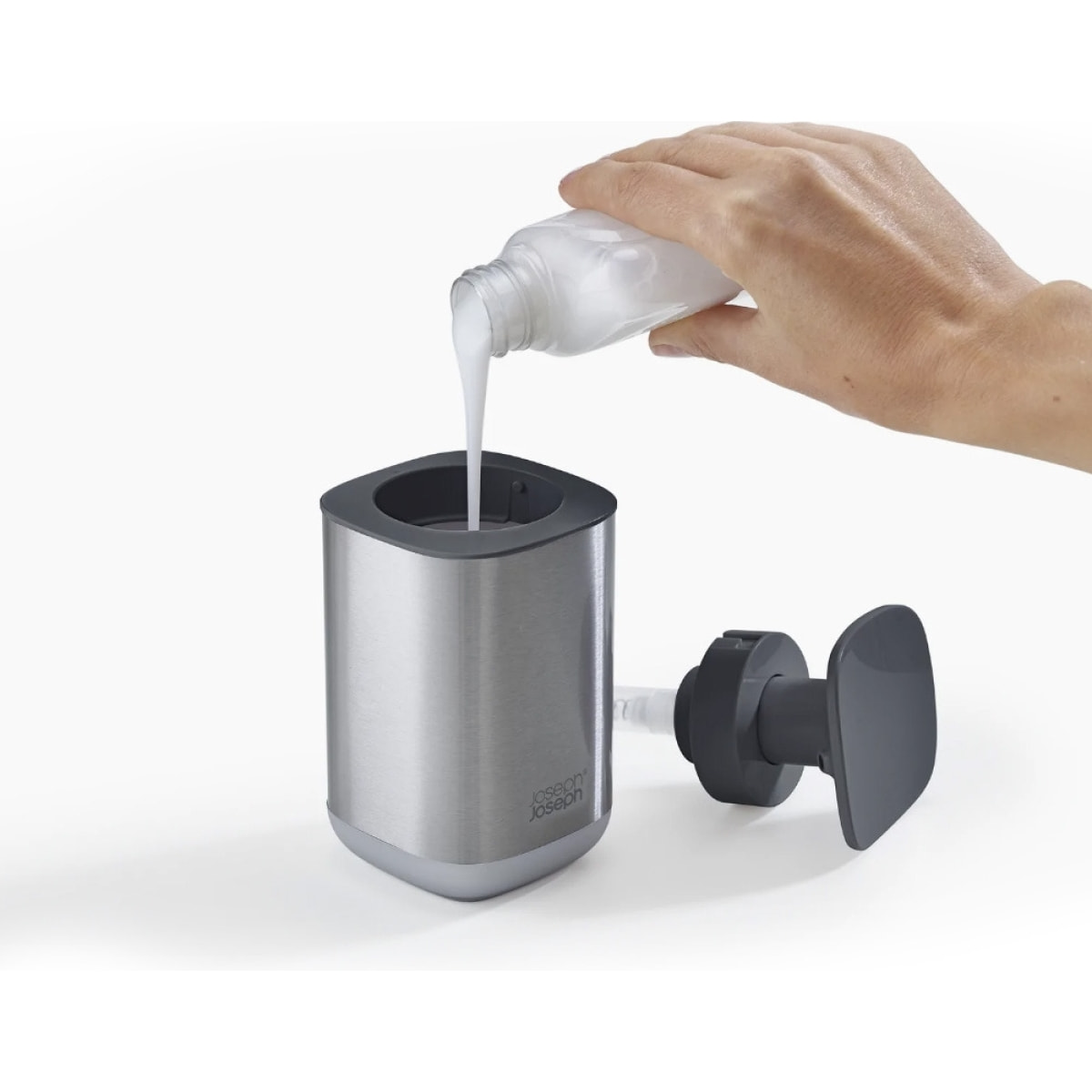 Extend Egouttoir extensible avec bonde + distributeur à savon liquide, inox (85189)