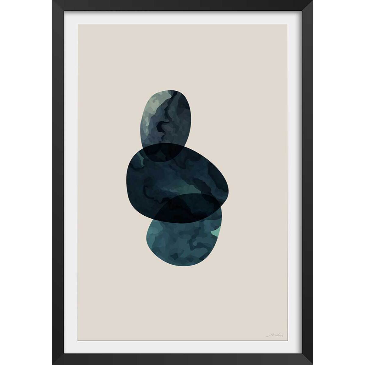 Affiche minimal things Affiche + cadre en bois - Noir