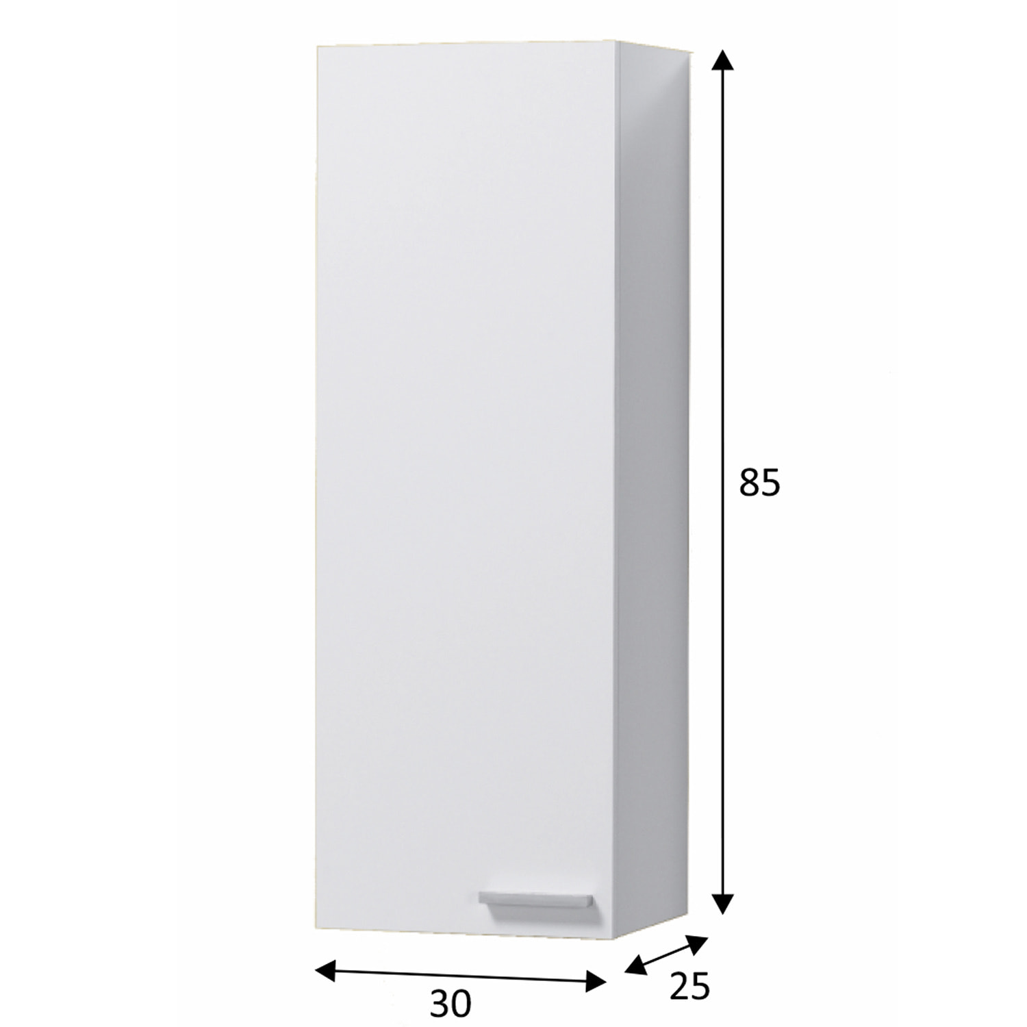 Columna de baño Levis 1p color Blanco Brillo, 30 cm (Ancho) x 25 cm (Fondo) x 85 cm (Alto)