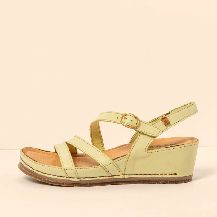 Sandalia de cuña N5855 SOFT NAPPA LIME / PICUAL color Lime