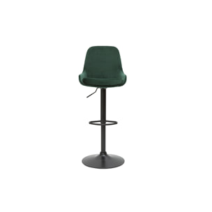 Tabourets de bar design réglables velours vert (lot de 2) HOLO