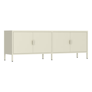 Mobile tv basso in metallo 4 ante 162x40x57 cm avorio - Pop