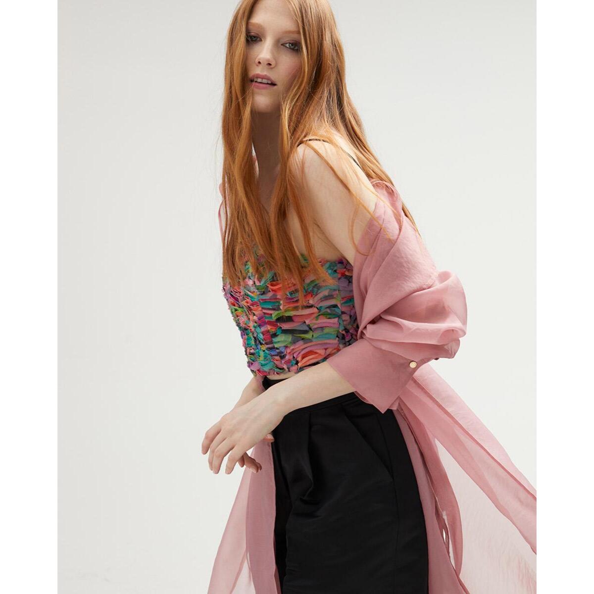 Top a bretelle multicolore