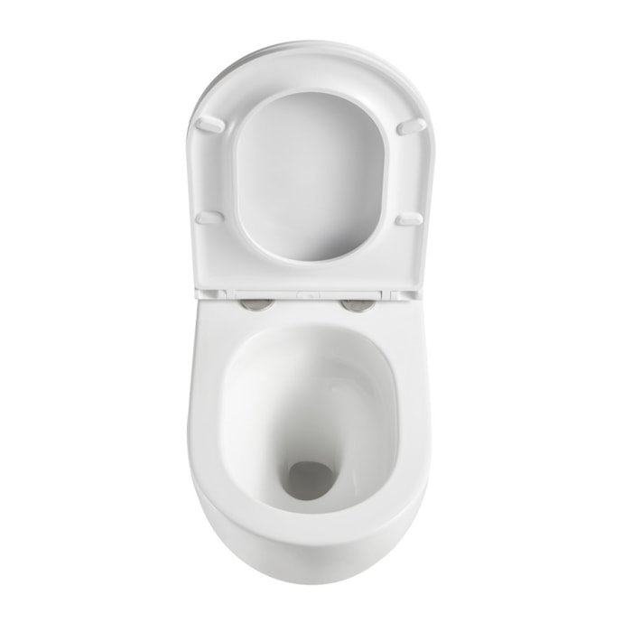 Pack WC Bâti-support V-Fix + WC sans bride SAT + Abattant SoftClose + Plaque, Blanc Brillant (V-FixFusionTQ-1)