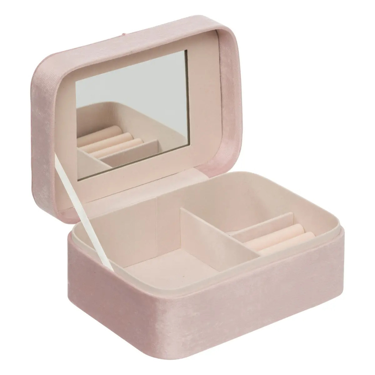 Boîte à bijoux en velours rose