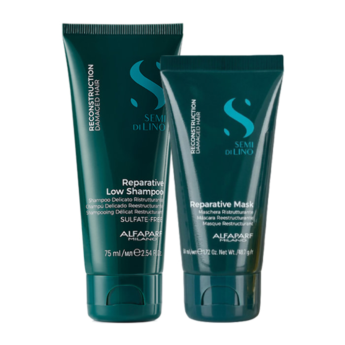 ALFAPARF MILANO Kit Semi Di Lino Reparative Shampoo 75ml + Mask 50ml
