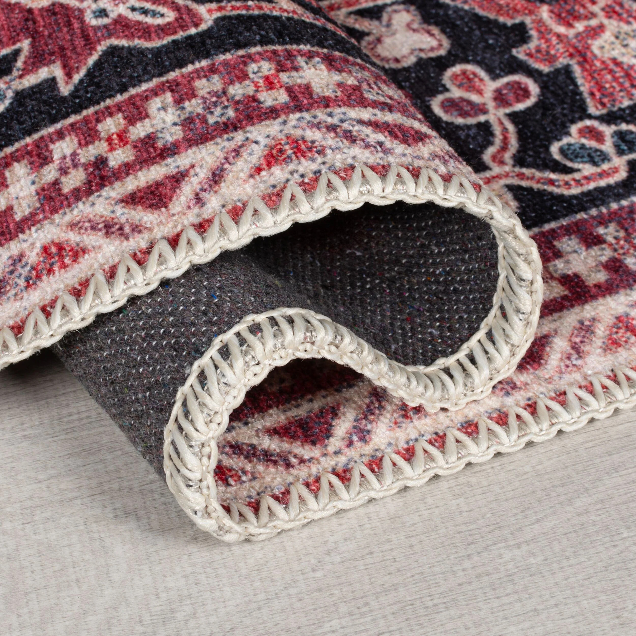 Tapis lavable de couloir WINDSOR Rouge