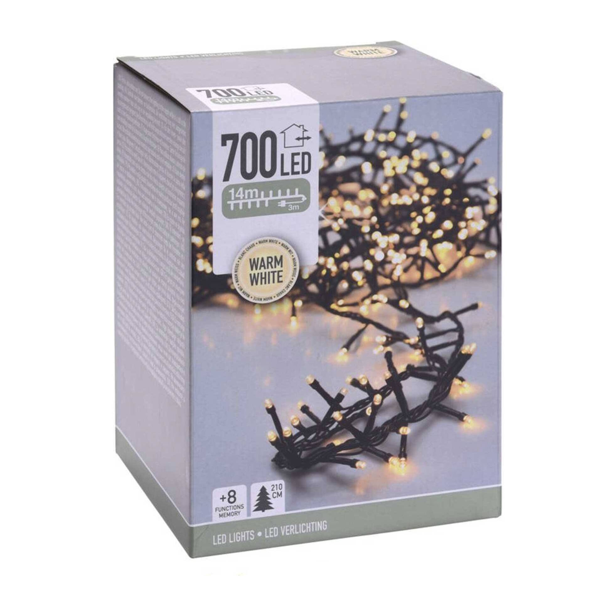 Guirnalda de iluminación navideña con led blanco cálido