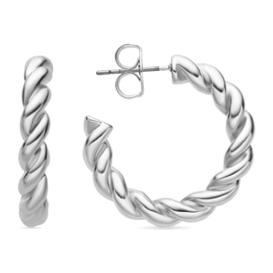 Pendientes de 29,5mm de diámetro acabado plata