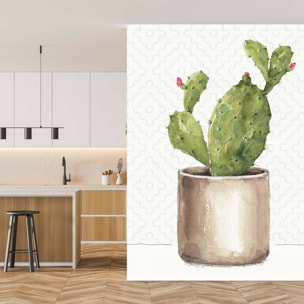 Papier peint exotique cactus en pot Intissé