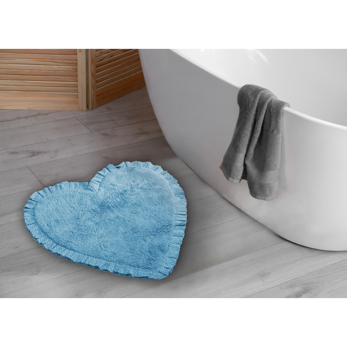 Tappeto Bagno A Forma Di Cuore Matilde Azzurro