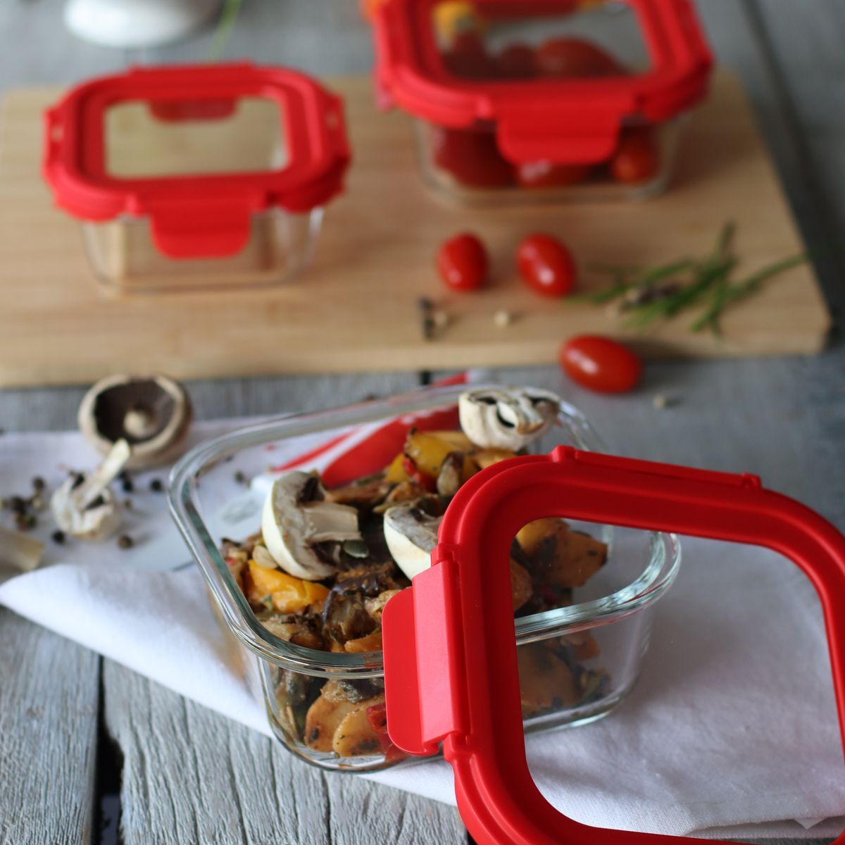 Boîte hermétique carré 800ml en verre CRISTAL