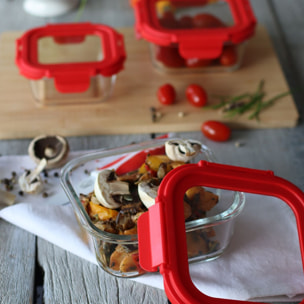 Boîte hermétique carré 800ml en verre CRISTAL