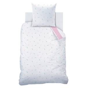 Parure de lit imprimée 100% coton, DISNEY HOME STITCH STRIPE