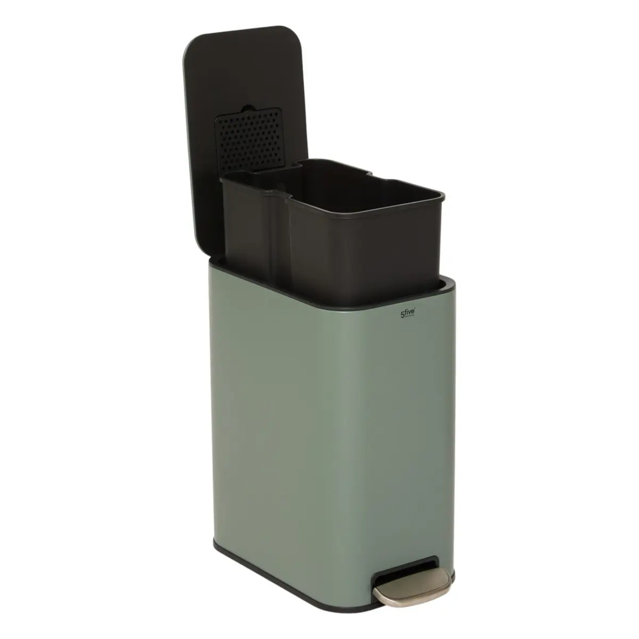 Poubelle slim rectangulaire à pédale Delta 20L vert