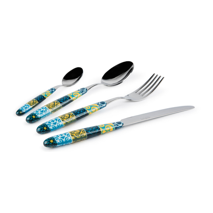 Set 24 posate Excelsa Maiolica Yellow, acciaio inox multicolore