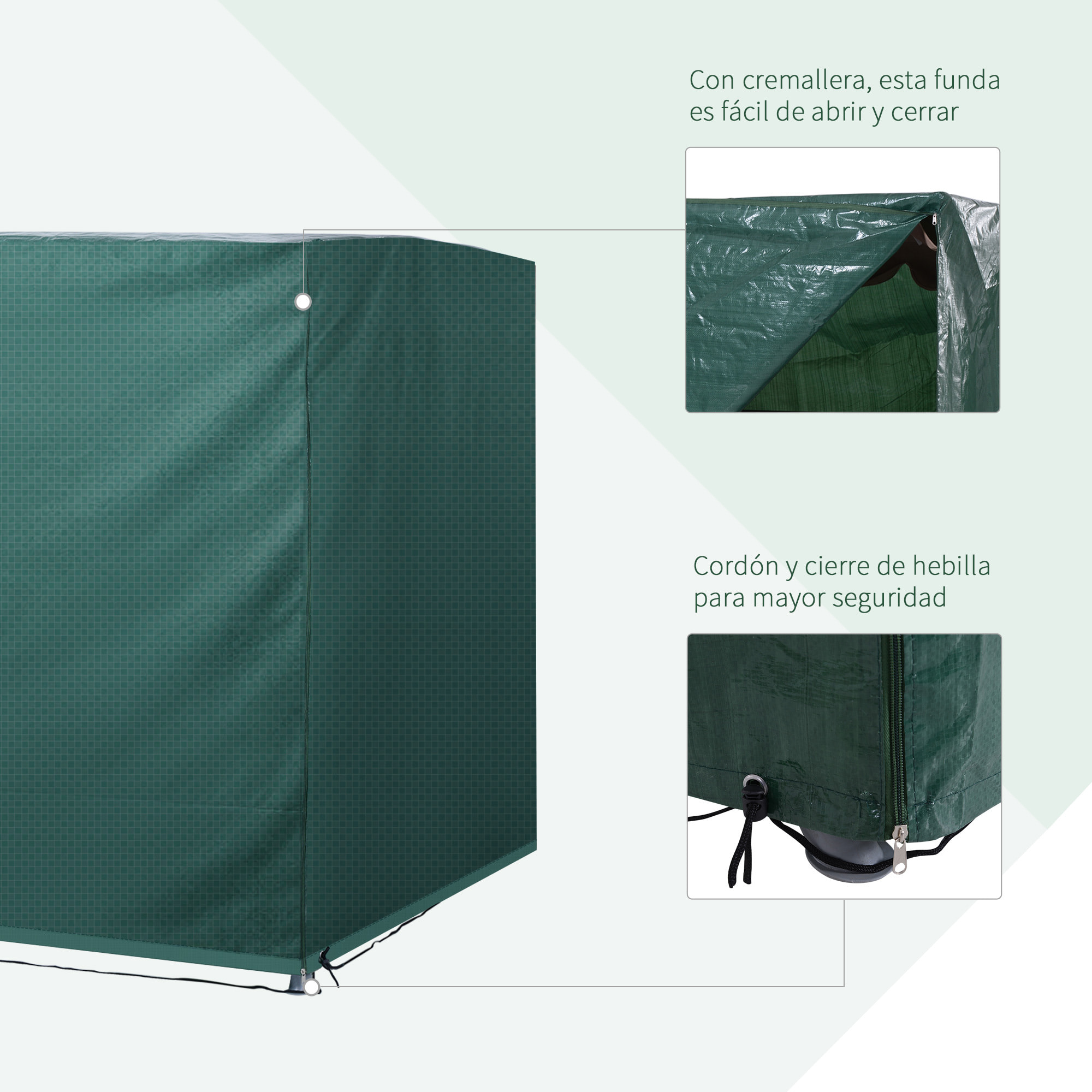 Funda Protectora para Columpio de Jardín de 3 Plazas 215x155x150 cm Impermeable