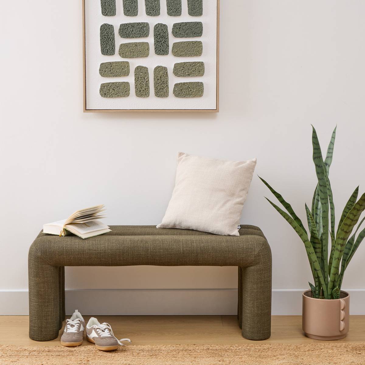 Banc Sisco vert Kaki 102x42cm