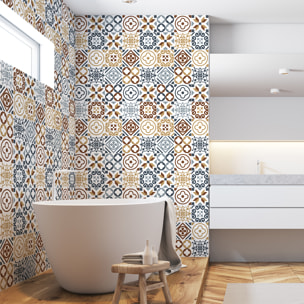 Stickers muraux - Sticker Mural Carrelage adhésif Cuisine Salle de Bain - 60 STICKERS CARRELAGES AZULEJOS ISAHARA