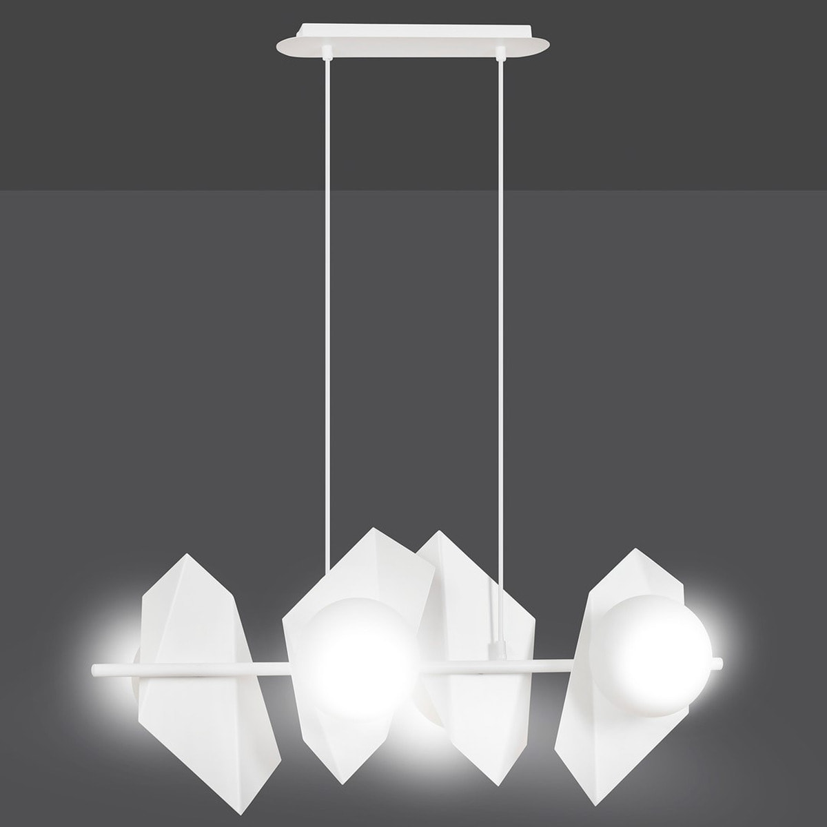 Lampada a sospensione Drifton in acciaio bianco