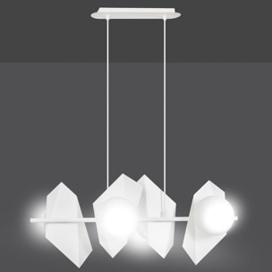 Lampada a sospensione Drifton in acciaio bianco