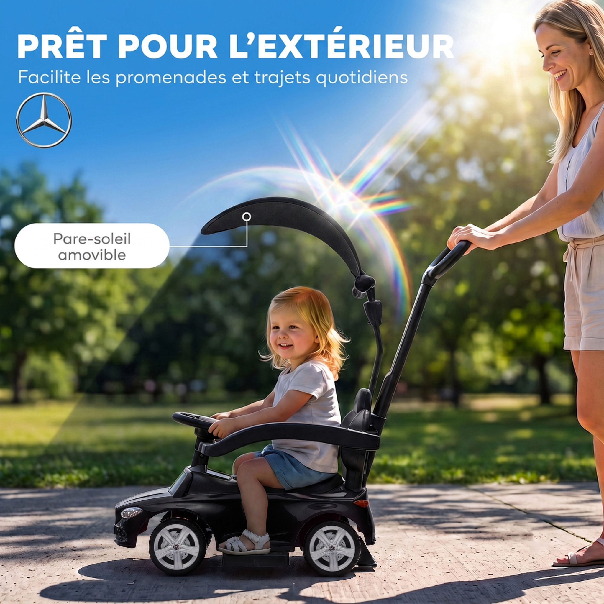 Porteur enfant évolutif Mercedes-Benz licence officielle noir