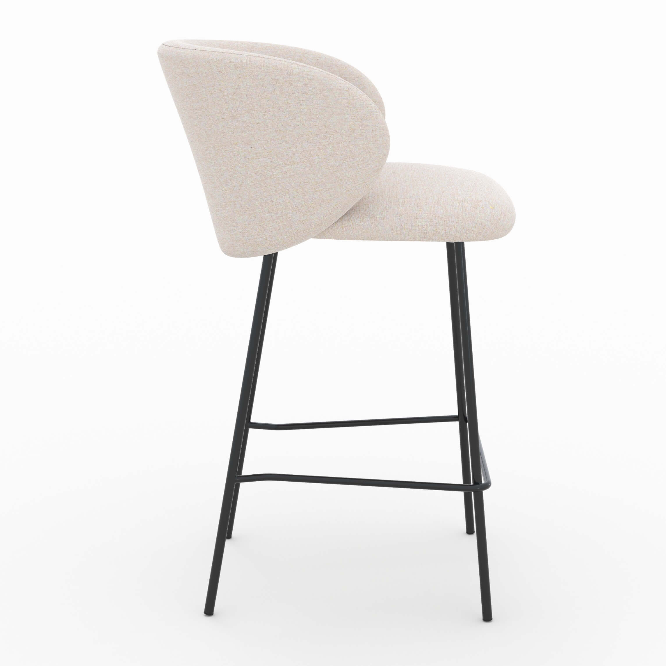 Lot de 2 chaises pour îlot central en tissu beige 68 cm - Victoria