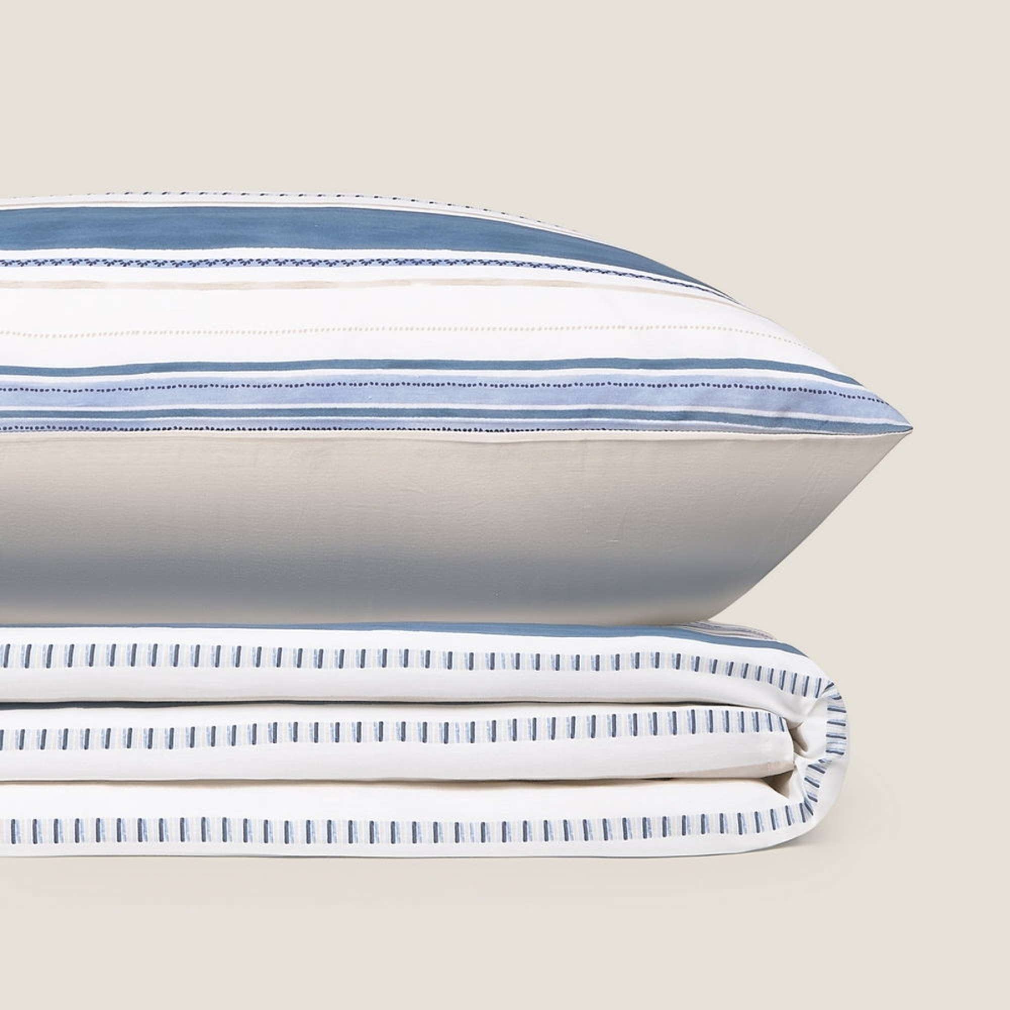 Sábana de algodón 180 hilos rayas Drea color azul 100% Algodón percal